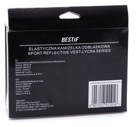 Kamizelka odblaskowa elastyczna szelki paski regulowane BKO02 Bestif