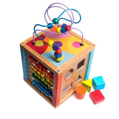 Duża drewniana kostka logiczna edukacyjna  HM010795 