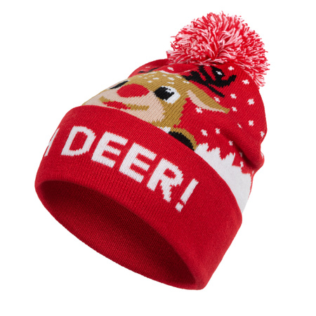 Czapka świąteczna z reniferem unisex HCU010 HEYO