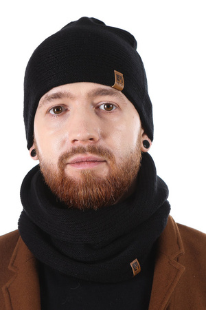 Zimowy zestaw męski czapka z kominem HZ0001 Heyo