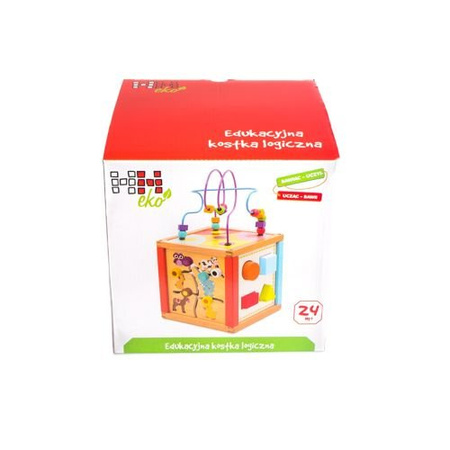 Duża drewniana kostka logiczna edukacyjna  HM010795 