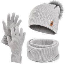 Zimowy zestaw damski czapka komin rękawiczki HZ0003 Heyo