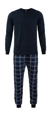 Piżama męska długa HEYO HPM014 granatowa
