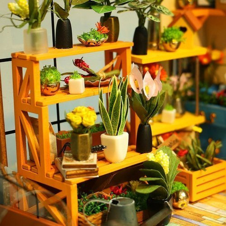 Drewniany model puzzle 3D Składany Malowany Model Mini Szklarnia Robotime