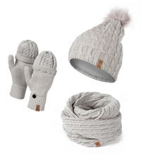 Damski zestaw zimowy czapka komin rękawiczki HZ0009 HEYO