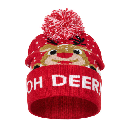 Czapka świąteczna z reniferem unisex HCU010 HEYO