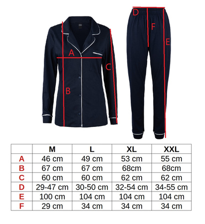 Piżama damska długa HEYO HPD06 guziki