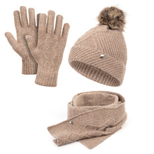 Damski zestaw zimowy czapka szal rękawiczki HZ0012 HEYO