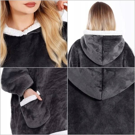 Bluza damska z kapturem oversize futrzak HA5083 Springos 