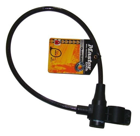 Zapięcie rowerowe MASTERLOCK QUANTUM 8269 8mm 65cm KLUCZYK czarne, przeźroczyste