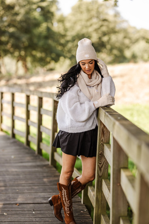 Damski zestaw zimowy czapka szal rękawiczki HZ0016 HEYO