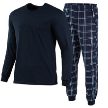 Piżama męska długa HEYO HPM014 granatowa