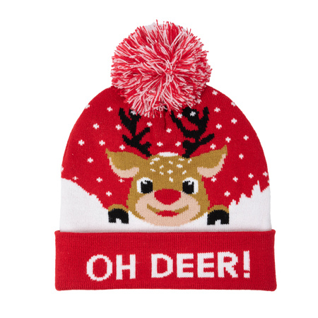 Czapka świąteczna z reniferem unisex HCU010 HEYO