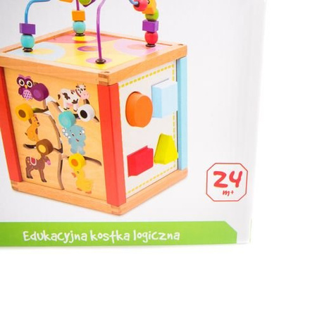 Duża drewniana kostka logiczna edukacyjna  HM010795 