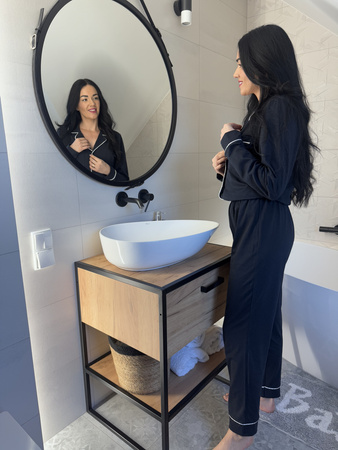 Piżama damska długa HEYO HPD06 guziki